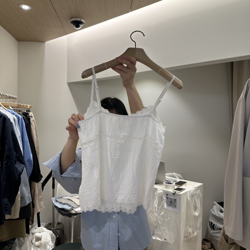 MARANT直郵韓國代購㊣女裝新款時尚熱賣職業25春夏吊帶背心蕾絲MARANT吊帶/背心