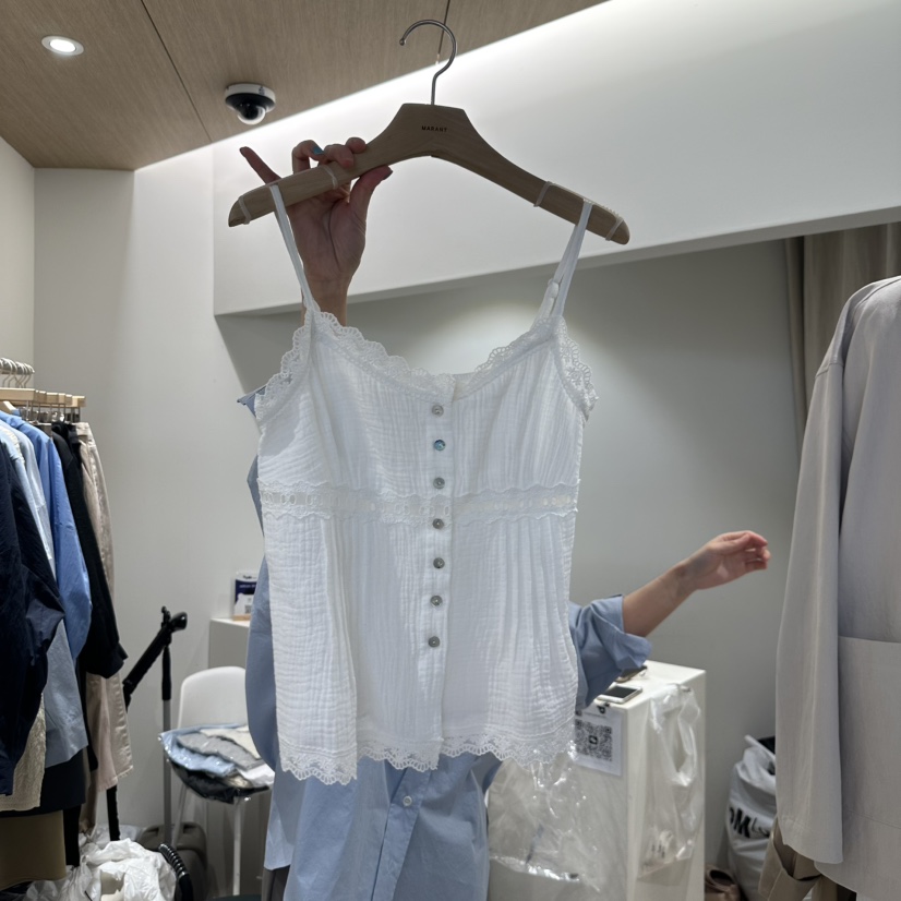 MARANT直郵韓國代購㊣女裝新款時尚熱賣職業25春夏吊帶背心蕾絲MARANT吊帶/背心