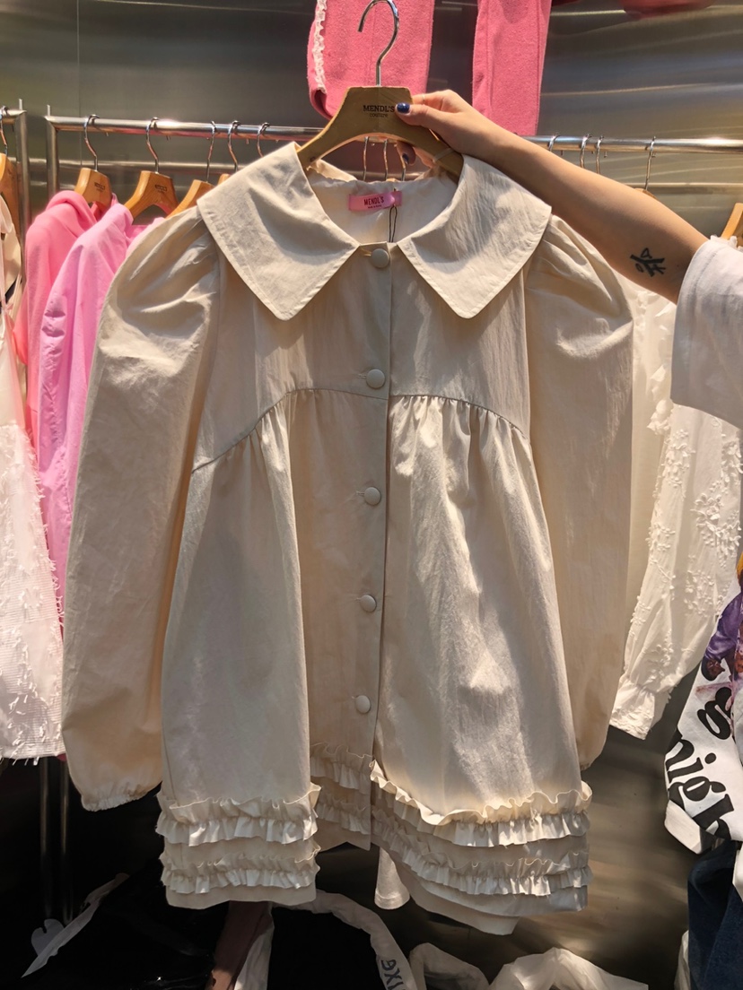MENDL S韓國直郵㊣東大門實拍女裝新品人氣時尚襯衫蕾絲衫MENDL S襯衫/蕾絲衫