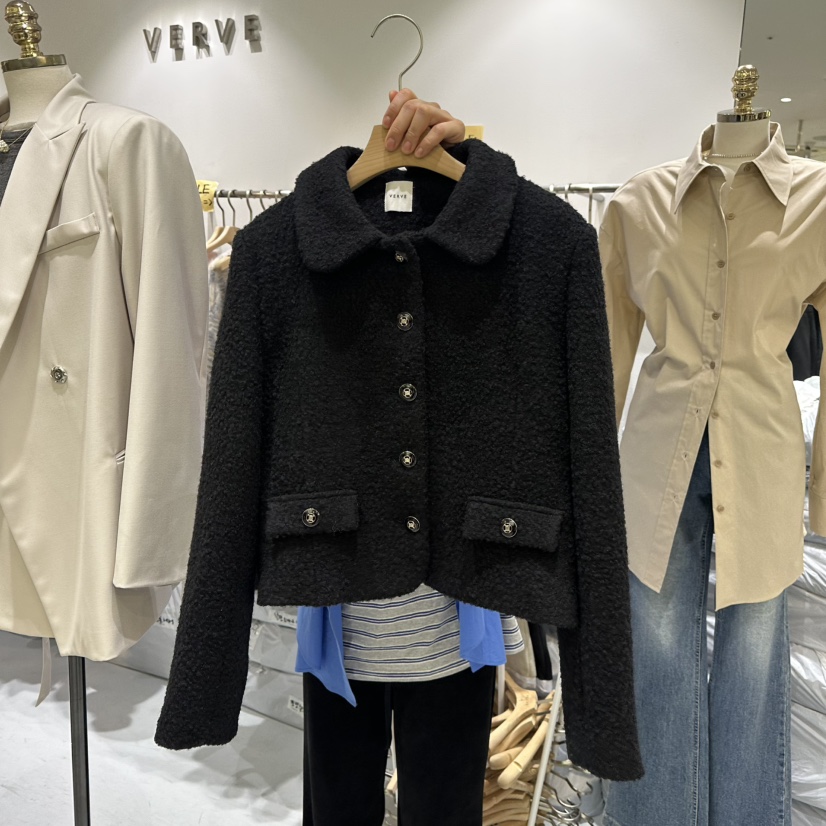 VERVE韓國㊣直郵東大門代購女裝新品25春夏推薦職業夾克羊毛VERVE夾克圖色2