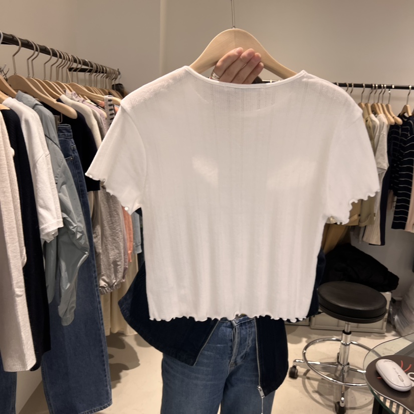 PLATE直郵韓國代購㊣女裝新品人氣休閑25春夏職業時尚T恤短款PLATET恤