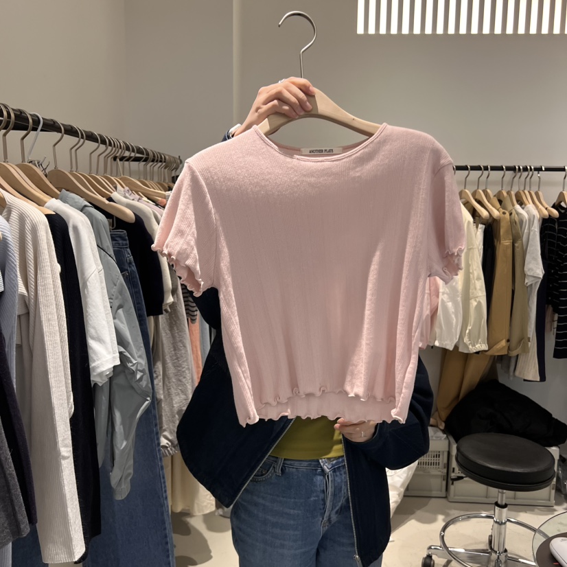 PLATE直郵韓國代購㊣女裝新品人氣休閑25春夏職業時尚T恤短款PLATET恤圖色2