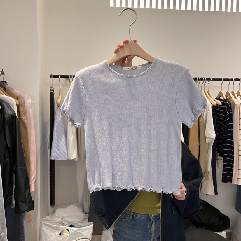 PLATE直郵韓國代購㊣女裝新品人氣休閑25春夏職業時尚T恤短款PLATET恤圖色4