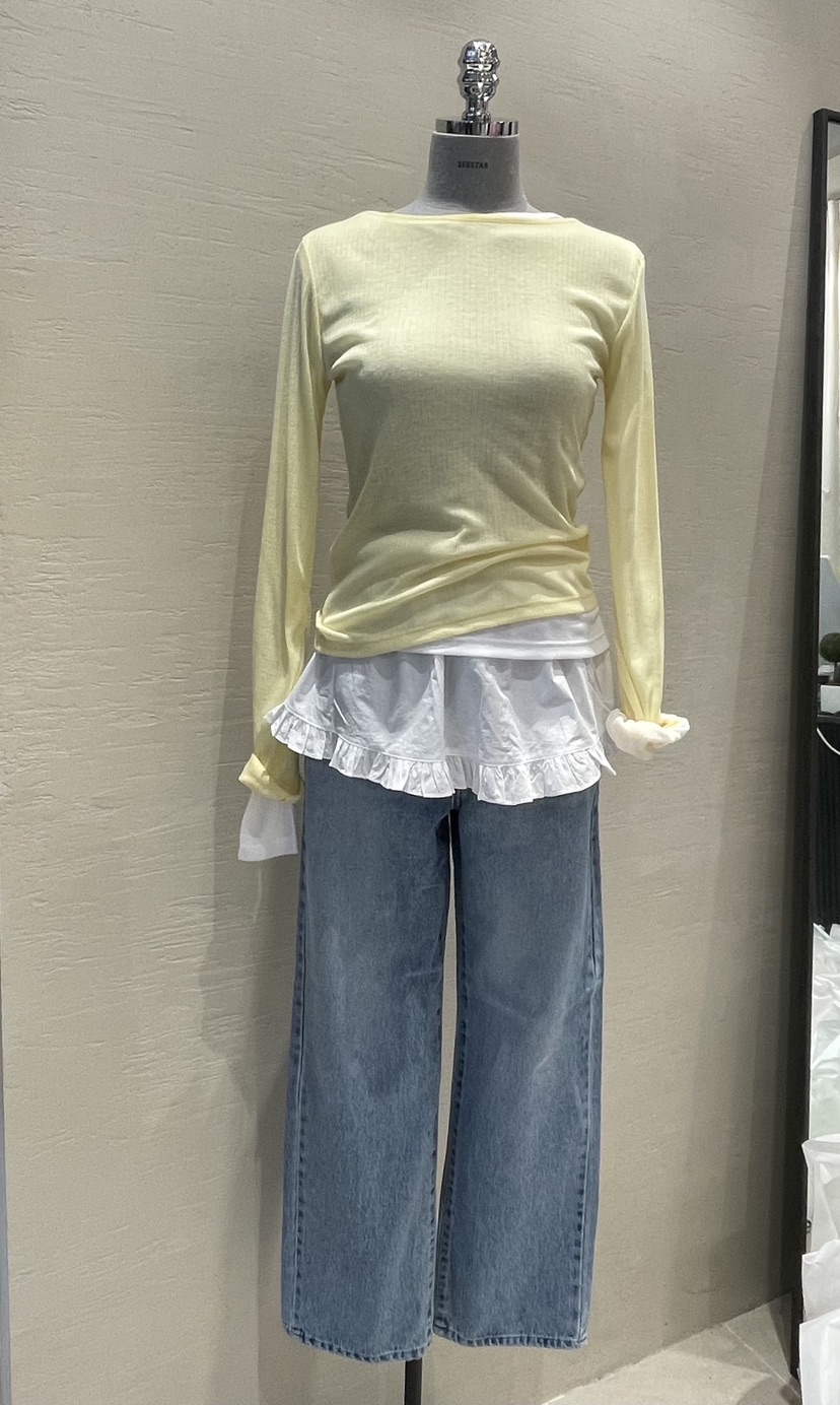 HI HIGH韓國直郵㊣東大門實拍女裝新品熱賣時尚人氣長袖T恤SEESTAR/hi high長袖T恤圖色3