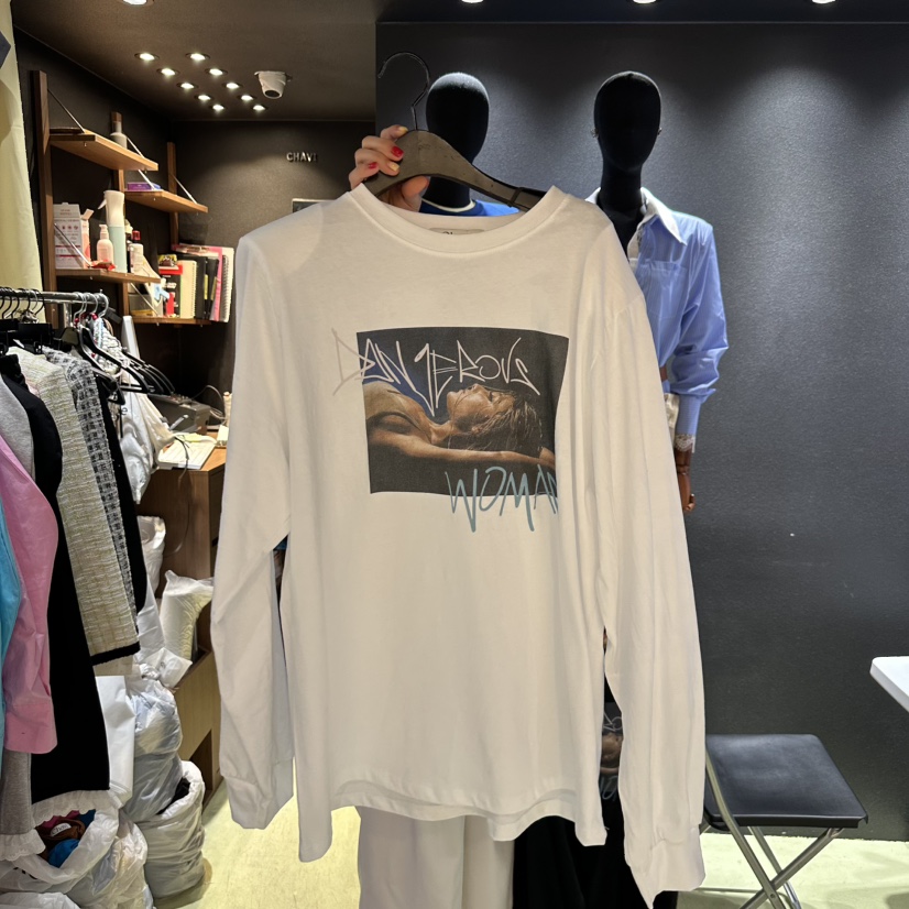 CHAVI直郵韓國代購㊣女裝新品熱賣休閑職業25春夏推薦長袖T恤CHAVI長袖T恤圖色3