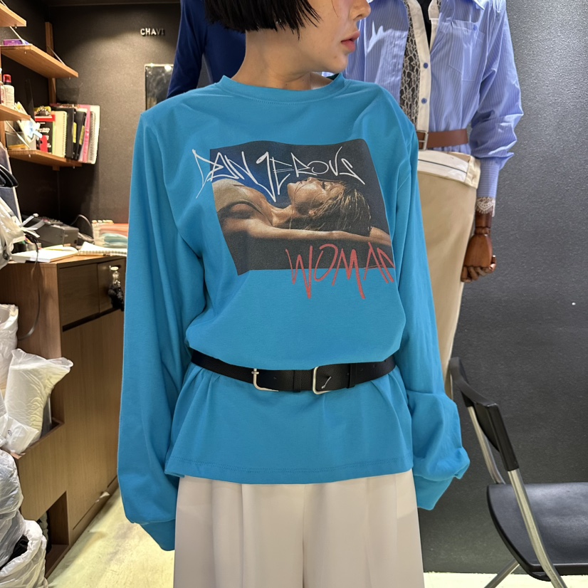 CHAVI直郵韓國代購㊣女裝新品熱賣休閑職業25春夏推薦長袖T恤CHAVI長袖T恤圖色4
