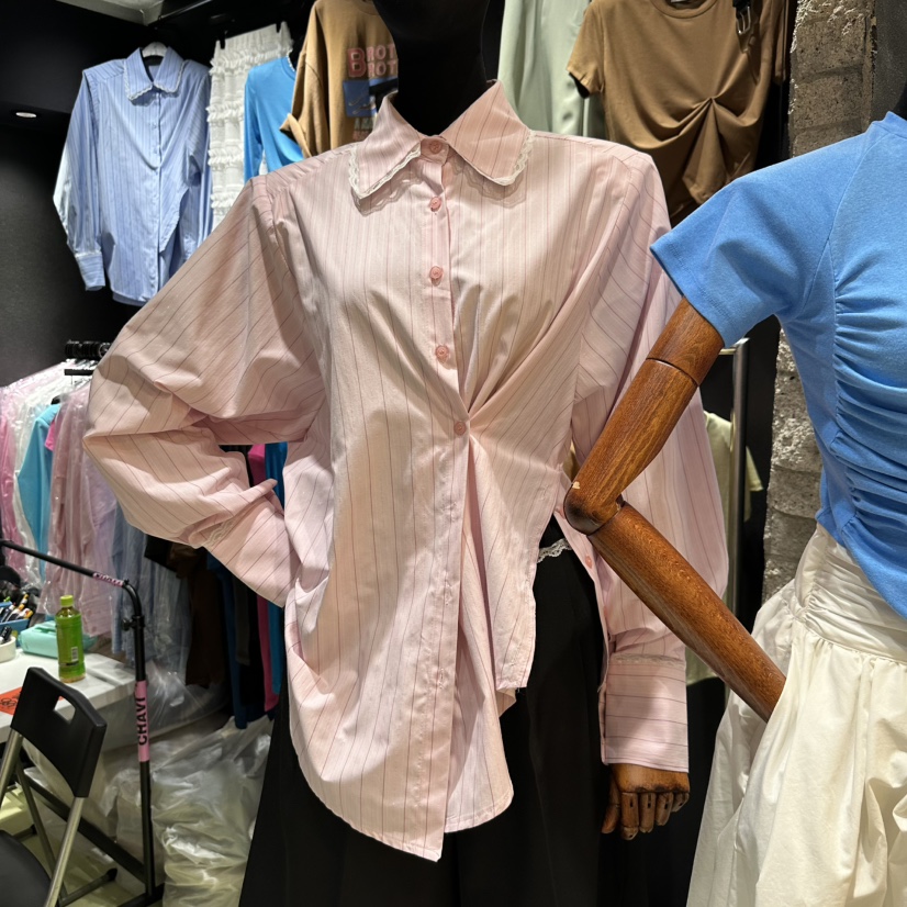 CHAVI韓國㊣直郵東大門代購女裝新品熱賣人氣25春夏襯衫蕾絲衫CHAVI襯衫/蕾絲衫圖色2
