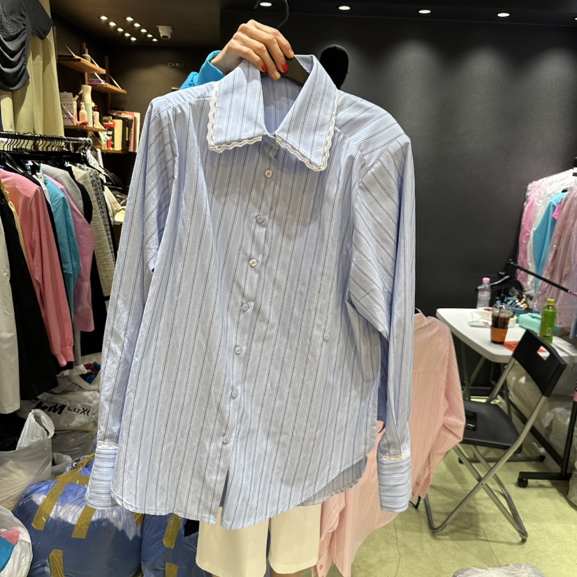 CHAVI韓國㊣直郵東大門代購女裝新品熱賣人氣25春夏襯衫蕾絲衫CHAVI襯衫/蕾絲衫圖色3