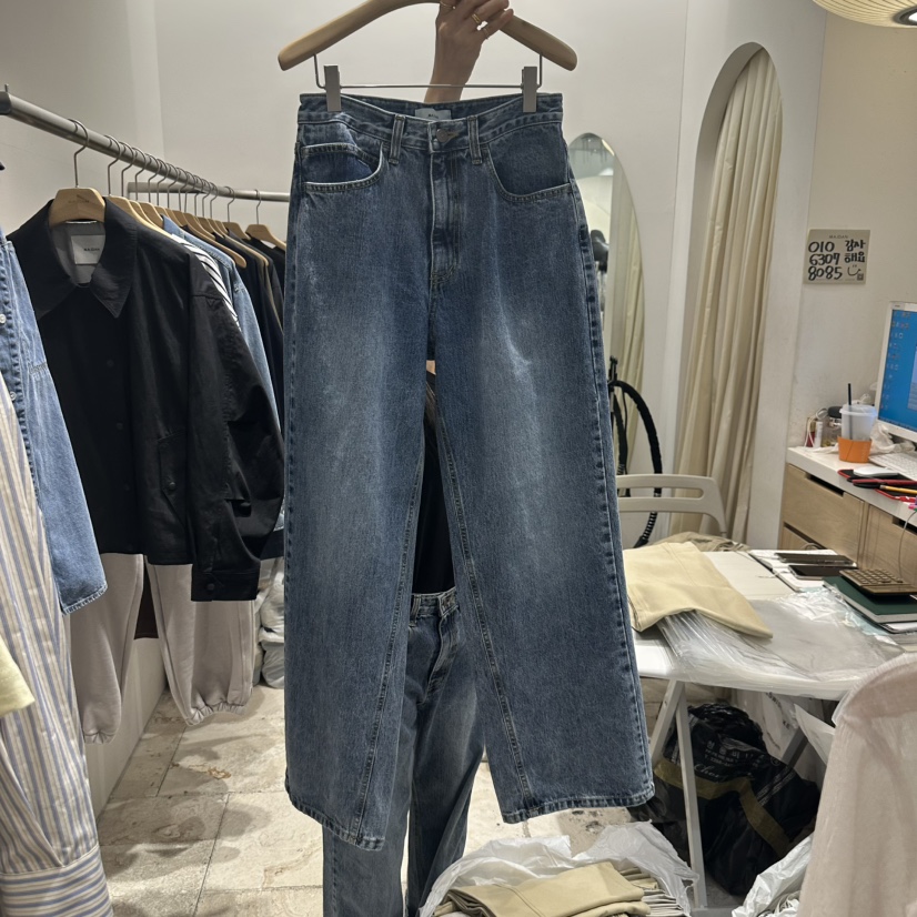MAJDAN韓國直郵㊣女裝新款熱賣推薦人氣時尚25春夏職業牛仔褲MAJDAN牛仔褲圖色1