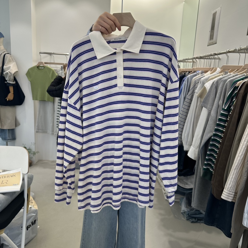 RIVER RAIN直郵韓國代購㊣女裝新款推薦熱賣25春夏長袖T恤RIVER RAIN長袖T恤圖色2