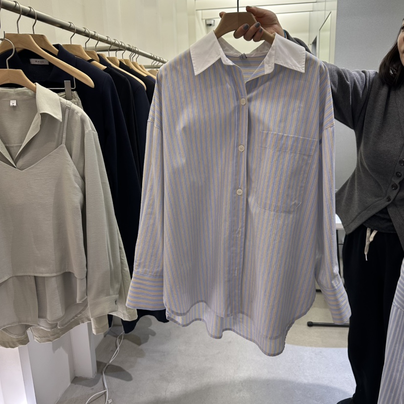 AMON韓國㊣直郵東大門代購女裝新品人氣熱賣職業襯衫蕾絲衫AMON襯衫/蕾絲衫圖色2