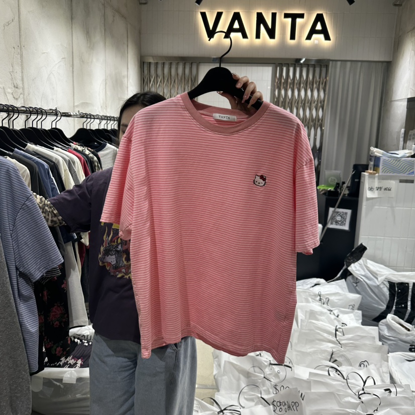 VANTA韓國㊣直郵東大門代購女裝新品時尚熱賣人氣25春夏T恤VANTAT恤圖色1