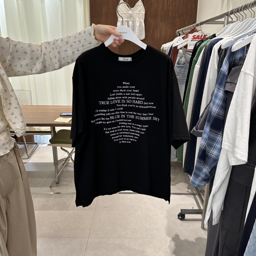 BUCKLE韓國直郵㊣女裝新款職業時尚人氣25春夏推薦熱賣休閑T恤BUCKLET恤圖色2