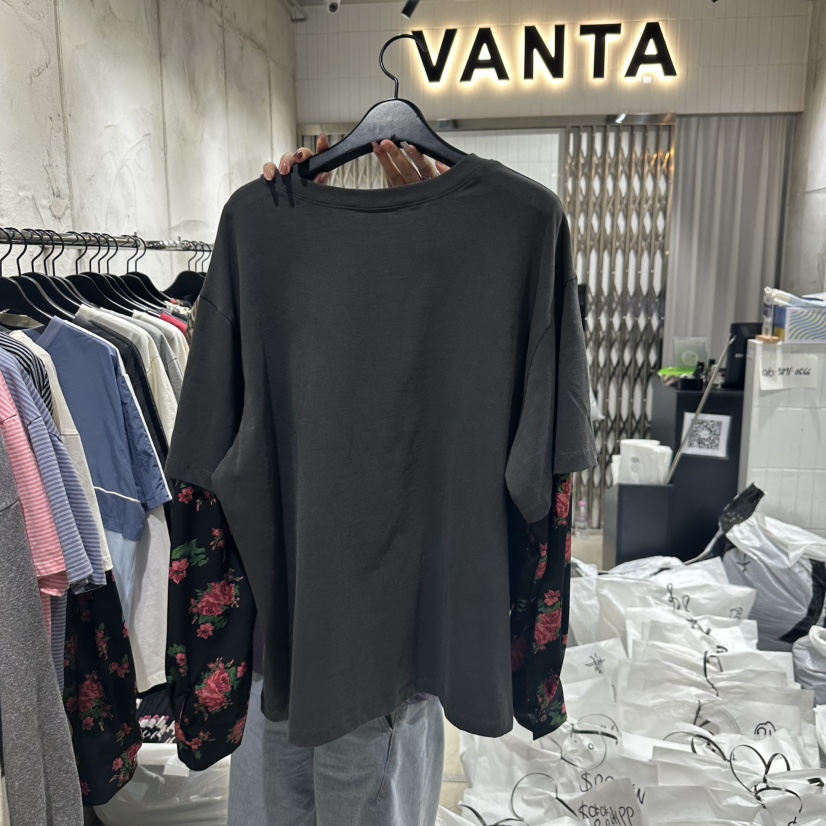 VANTA韓國㊣直郵東大門代購女裝新款休閑人氣長袖T恤假兩件VANTA長袖T恤