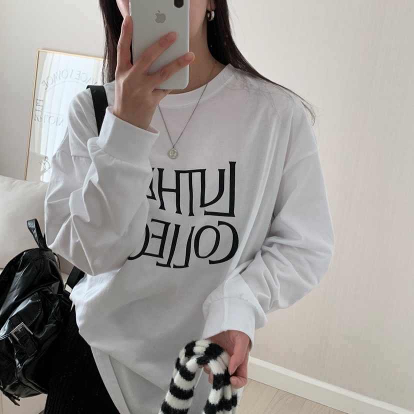 HELLO JINI韓國直郵㊣東大門實拍女裝新品熱賣25春夏長袖T恤HELLO JINI長袖T恤