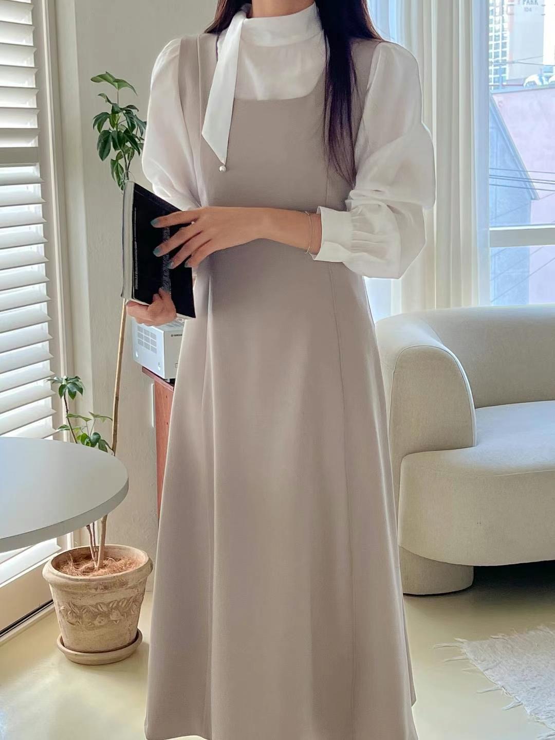 ANDBYL韓國直郵㊣東大門實拍女裝新品休閑連衣裙不含內搭長款ANDBYL連衣裙