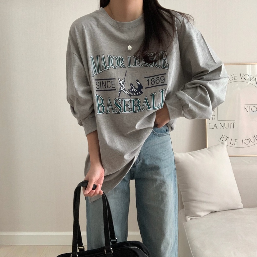 FROMJINI韓國直郵㊣女裝新品休閑時尚熱賣25春夏職業長袖T恤FROMJINI長袖T恤