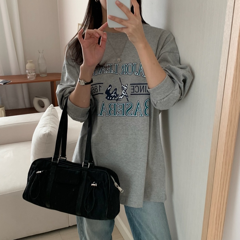 FROMJINI韓國直郵㊣女裝新品休閑時尚熱賣25春夏職業長袖T恤FROMJINI長袖T恤圖色2
