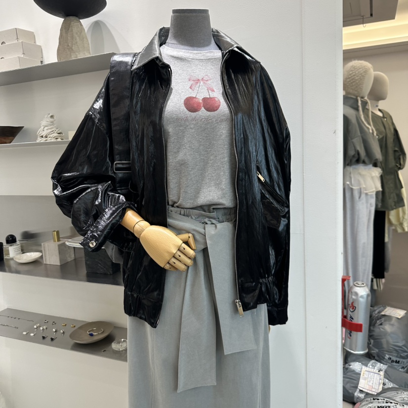 BINUS東大門代購女士新品推薦時尚人氣25春夏職業真品熱賣皮衣BINUS皮衣圖色2