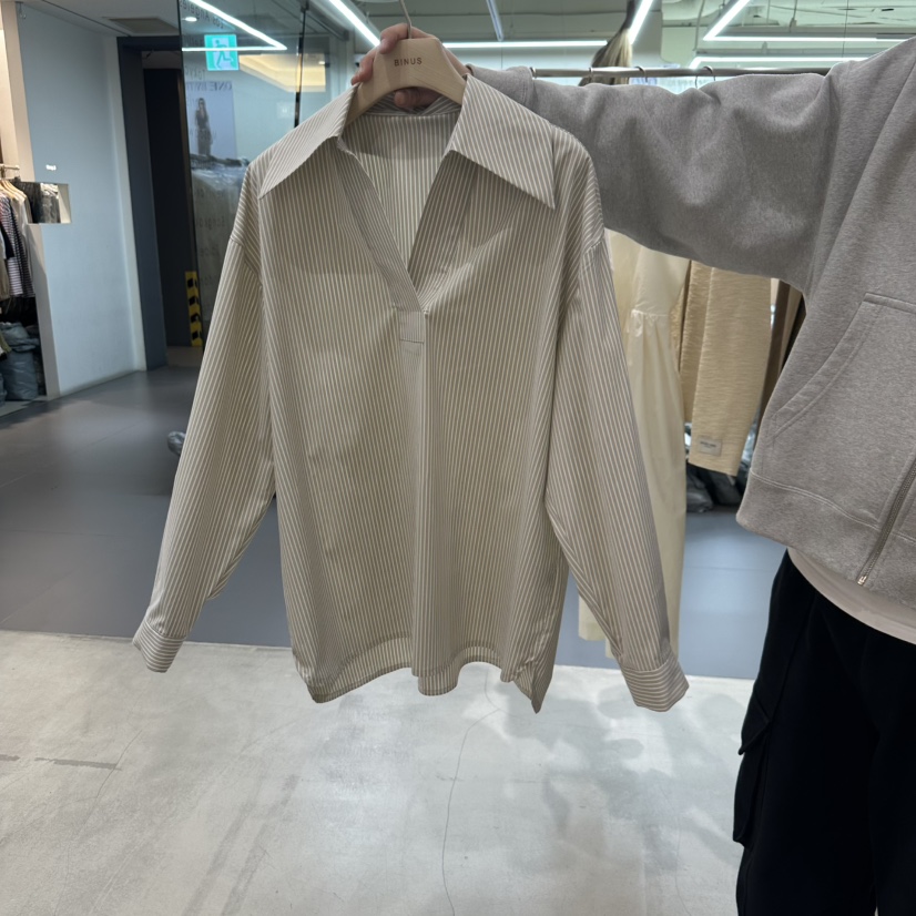 BINUS韓國直郵女裝新品25春夏休閑職業推薦時尚人氣襯衫蕾絲衫BINUS襯衫/蕾絲衫圖色2