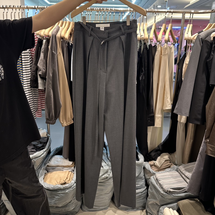 HONG.U韓國直郵女裝新品真品休閑熱賣推薦時尚休閑褲含腰帶HONG.U休閑褲圖色2