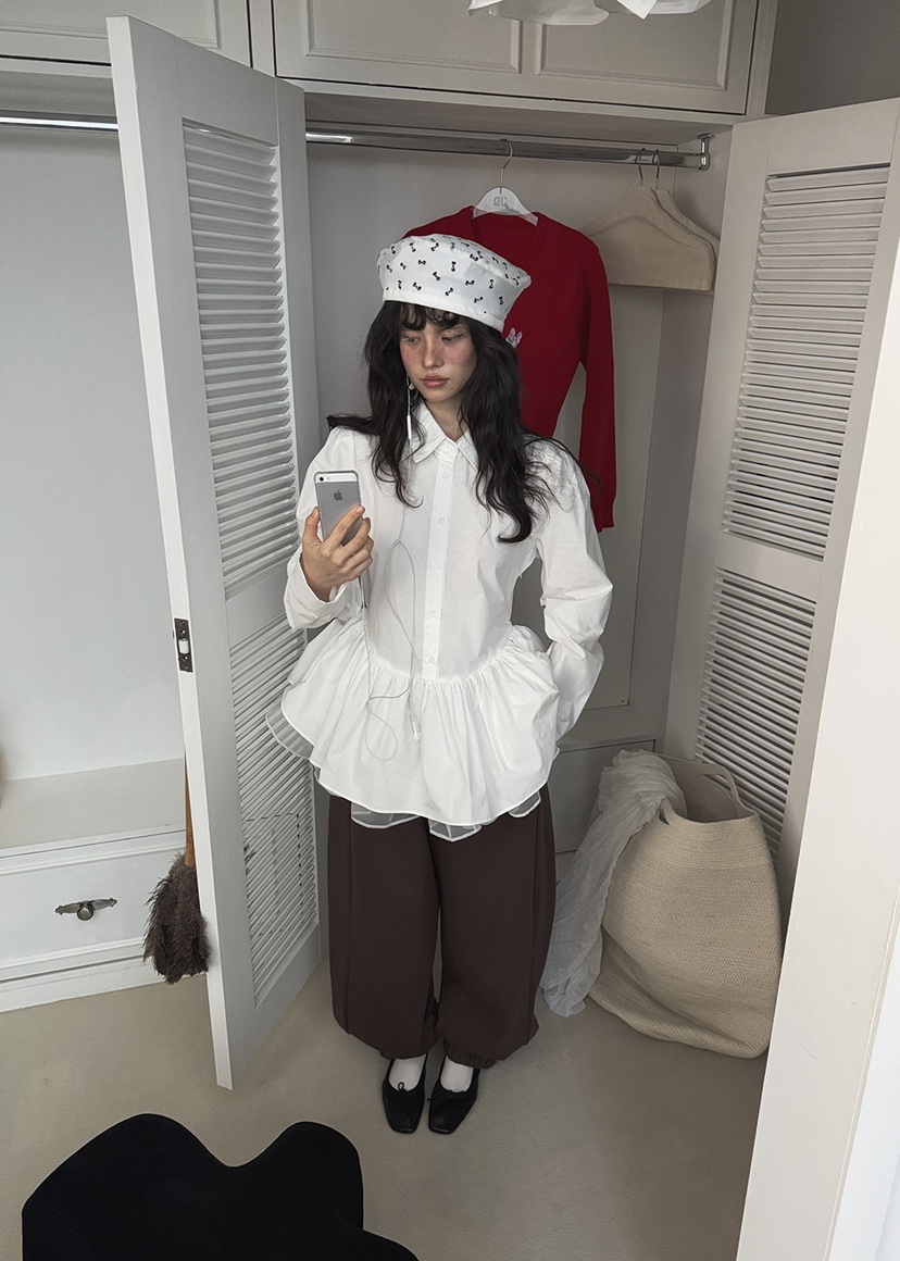 JUDYQUE東大門實拍女裝新款時尚熱賣人氣休閑25春夏襯衫蕾絲衫JUDYQUE襯衫/蕾絲衫