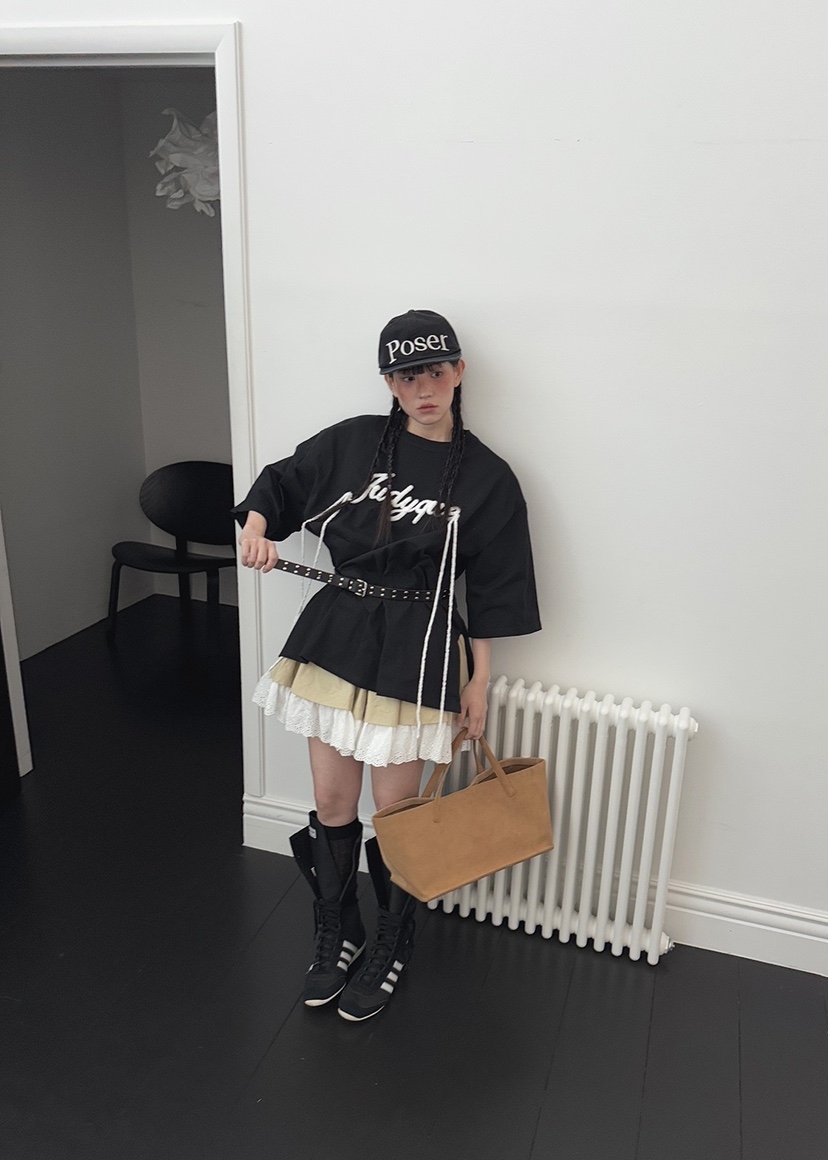JUDYQUE韓國代購女裝新款真品25春夏時尚休閑職業推薦T恤刺繡JUDYQUET恤
