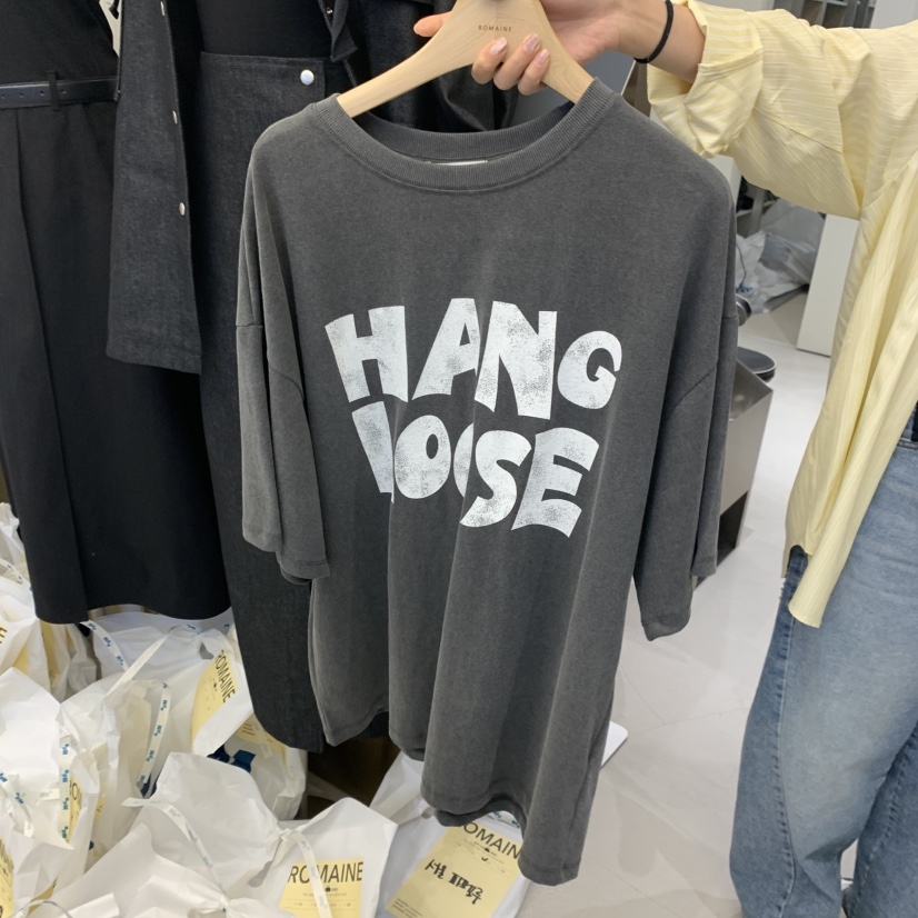 ROMAINE韓國直郵㊣女裝新款休閑25春夏人氣推薦職業熱賣T恤BROTT恤圖色1