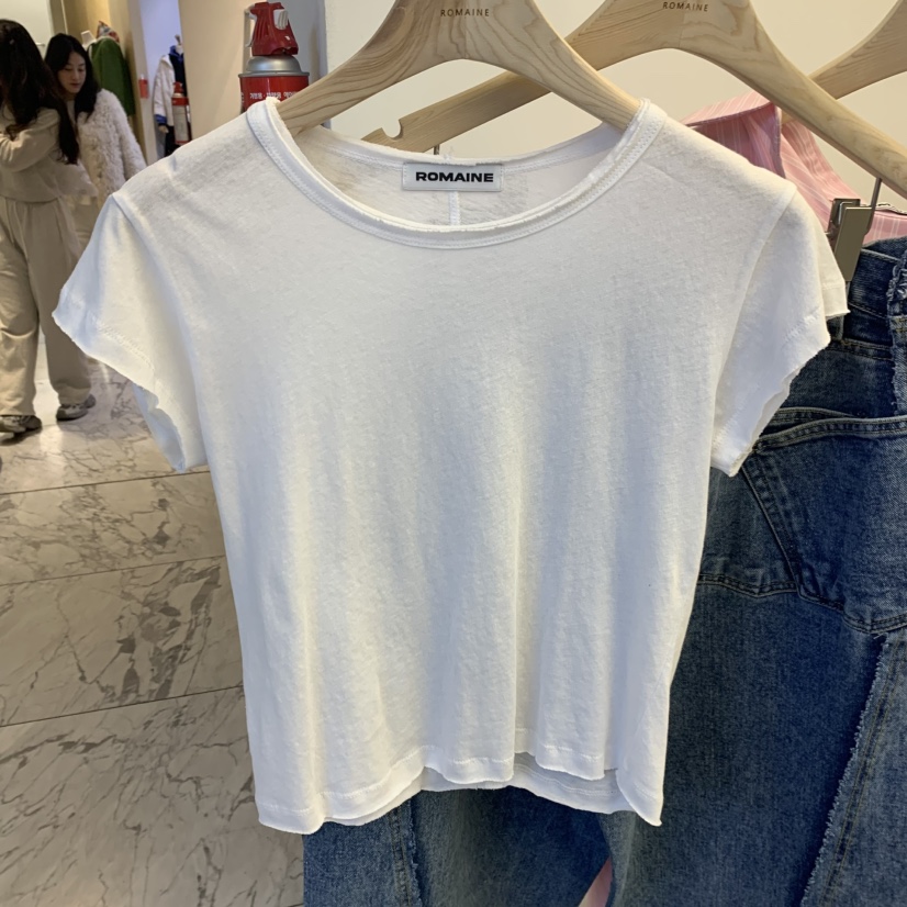 ROMAINE韓國㊣直郵東大門代購女裝新品時尚熱賣休閑25春夏T恤ROMAINET恤圖色2