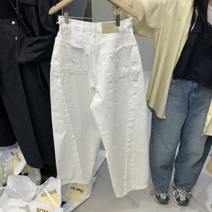 ROMAINE韓國直郵㊣女裝新款時尚休閑25春夏推薦職業牛仔褲口袋ROMAINE牛仔褲