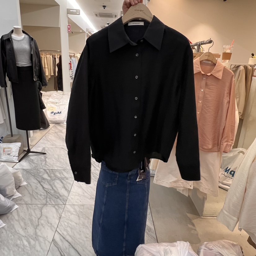 AFTERGLOW韓國直郵㊣東大門實拍女裝新品時尚襯衫蕾絲衫天絲羊毛AFTERGLOW襯衫/蕾絲衫圖色3