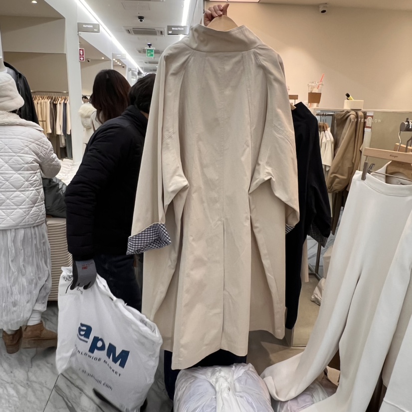 AFTERGLOW直郵韓國代購㊣女裝新品熱賣25春夏人氣長款風衣格紋AFTERGLOW長款風衣
