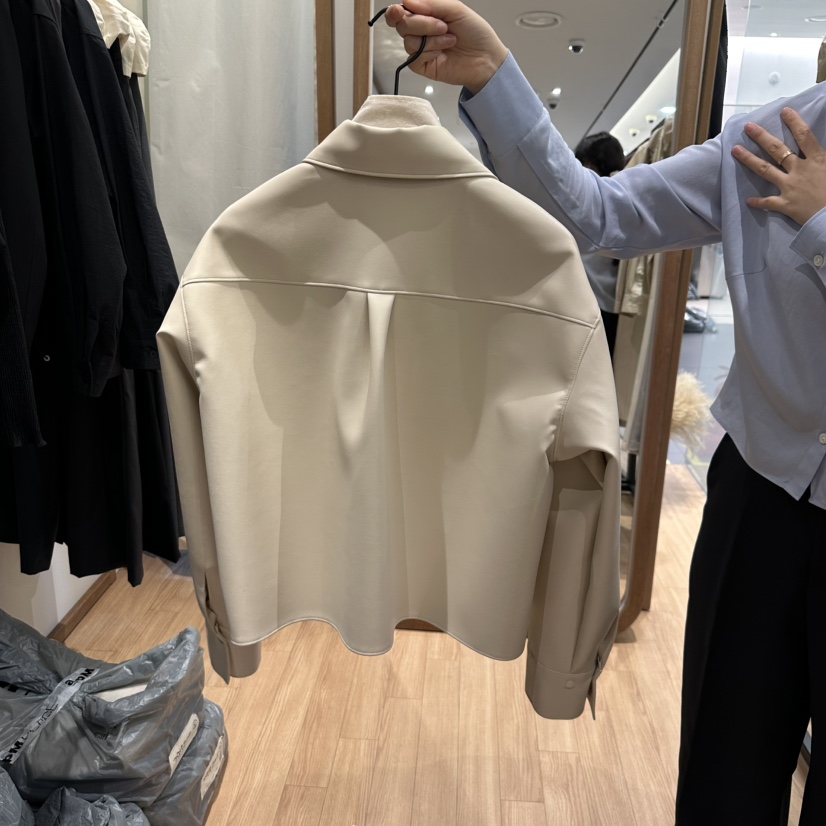 MUYBIEN韓國直郵㊣東大門實拍女裝新品休閑25春夏職業推薦皮衣MUYBIEN皮衣