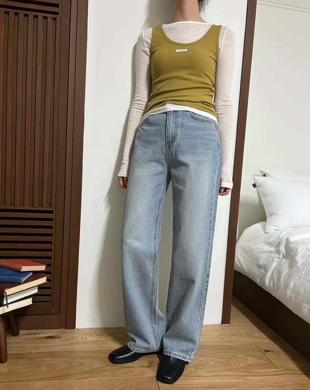 HEY BILLY韓國直郵㊣東大門實拍女裝新款休閑推薦人氣牛仔褲HEY BILLY牛仔褲