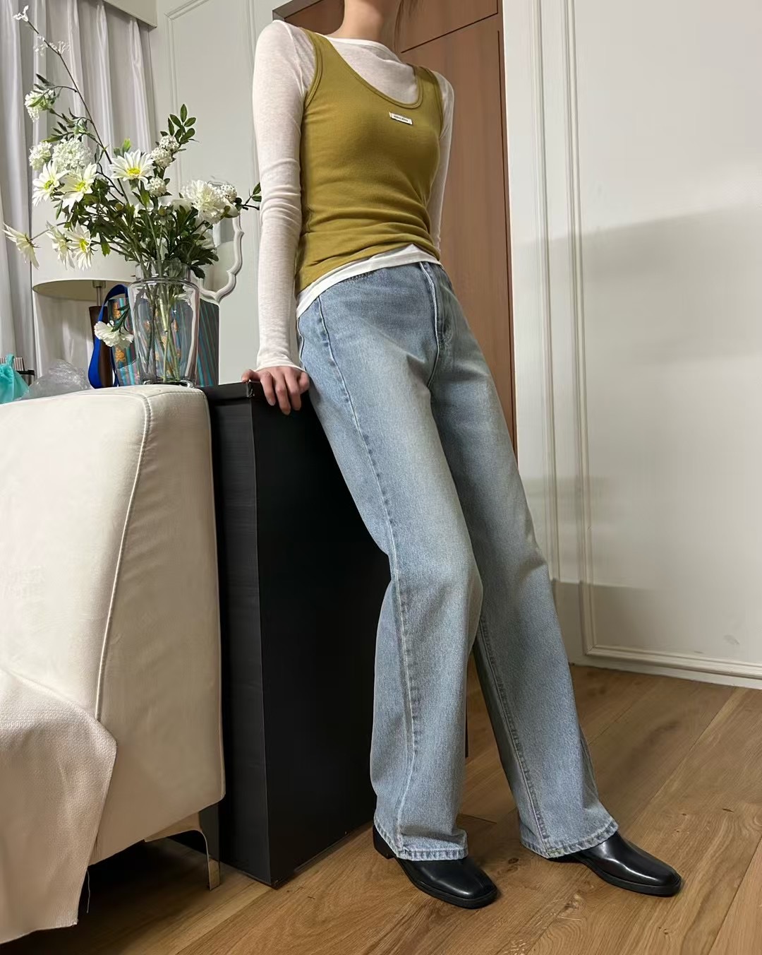 HEY BILLY韓國直郵㊣東大門實拍女裝新款休閑推薦人氣牛仔褲HEY BILLY牛仔褲