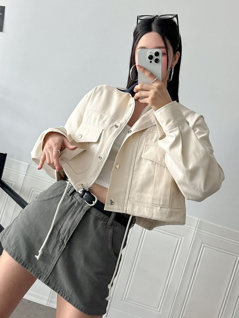 RED-J-레드.J-T韓國直郵㊣女裝新品休閑人氣25春夏夾克口袋RED-J夾克
