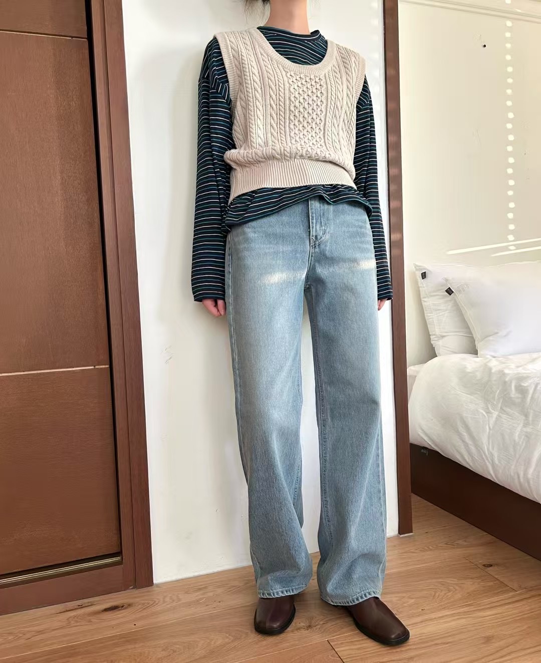 HEY BILLY韓國㊣直郵東大門代購女裝新款時尚休閑25春夏牛仔褲HEY BILLY牛仔褲