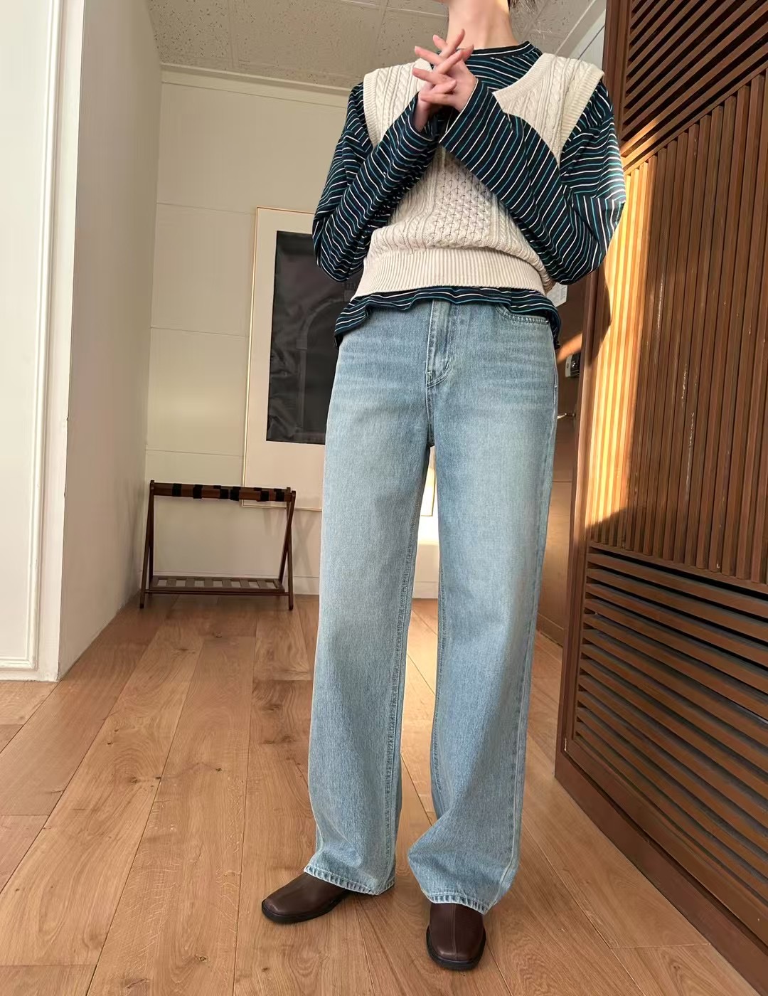 HEY BILLY韓國㊣直郵東大門代購女裝新款時尚休閑25春夏牛仔褲HEY BILLY牛仔褲