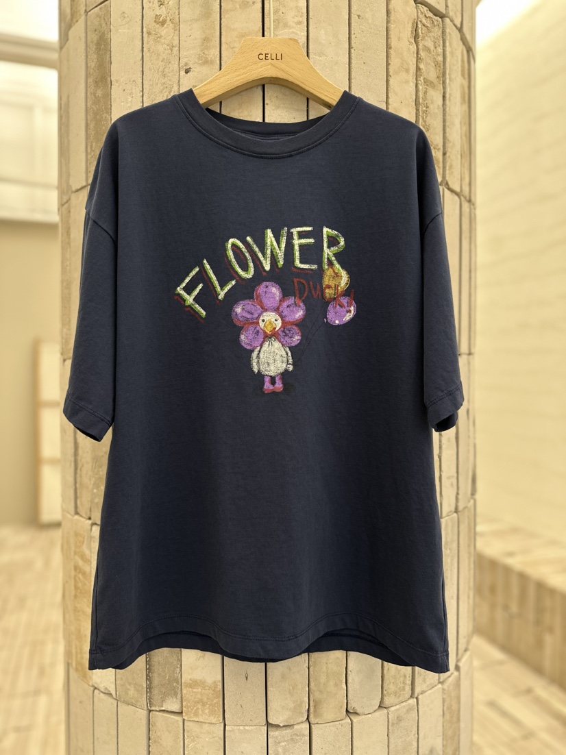 CELLI韓國直郵㊣女裝新款人氣熱賣推薦25春夏職業休閑T恤鴨CELLIT恤圖色2