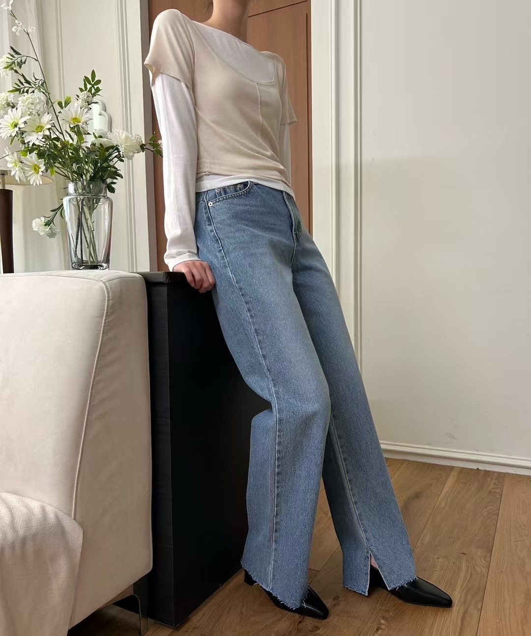 HEY BILLY韓國直郵㊣女裝新品休閑推薦職業人氣25春夏牛仔褲HEY BILLY牛仔褲
