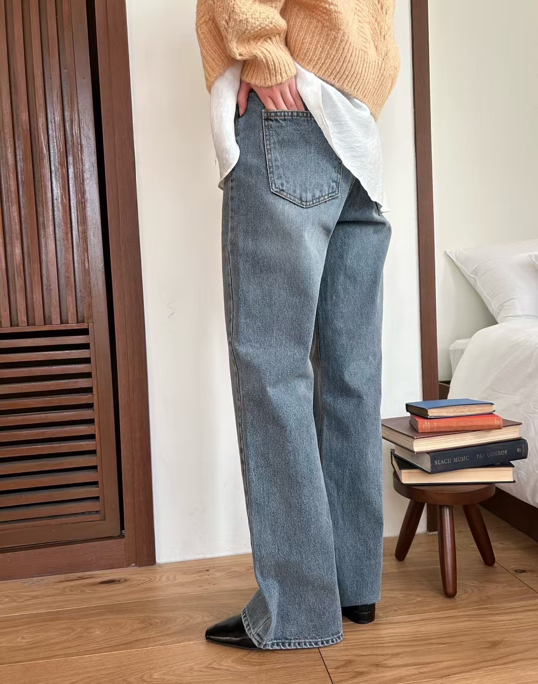 HEY BILLY韓國直郵㊣東大門實拍女裝新品休閑時尚25春夏牛仔褲HEY BILLY牛仔褲