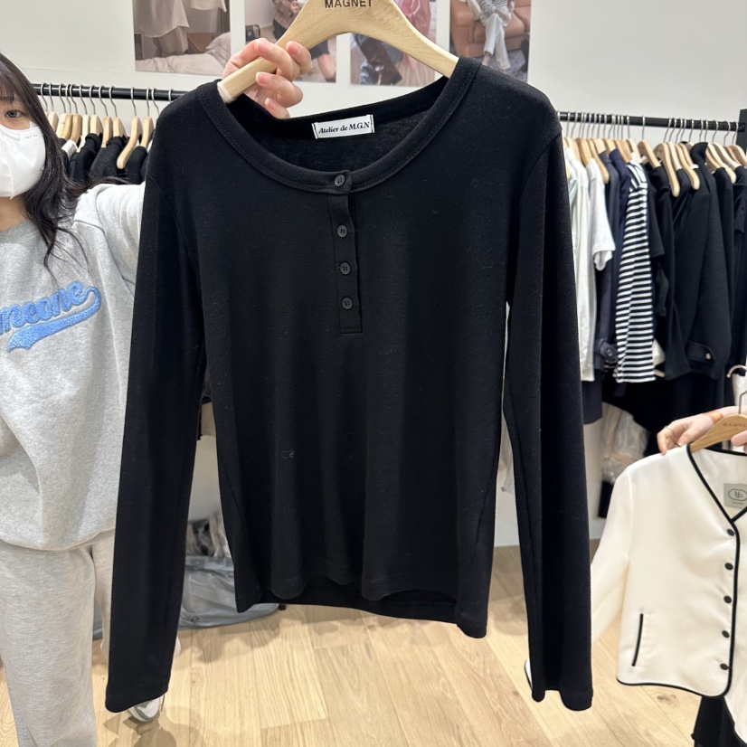 M.G.N直郵韓國代購㊣女裝新品職業25春夏推薦時尚長袖T恤MAGNET長袖T恤圖色5