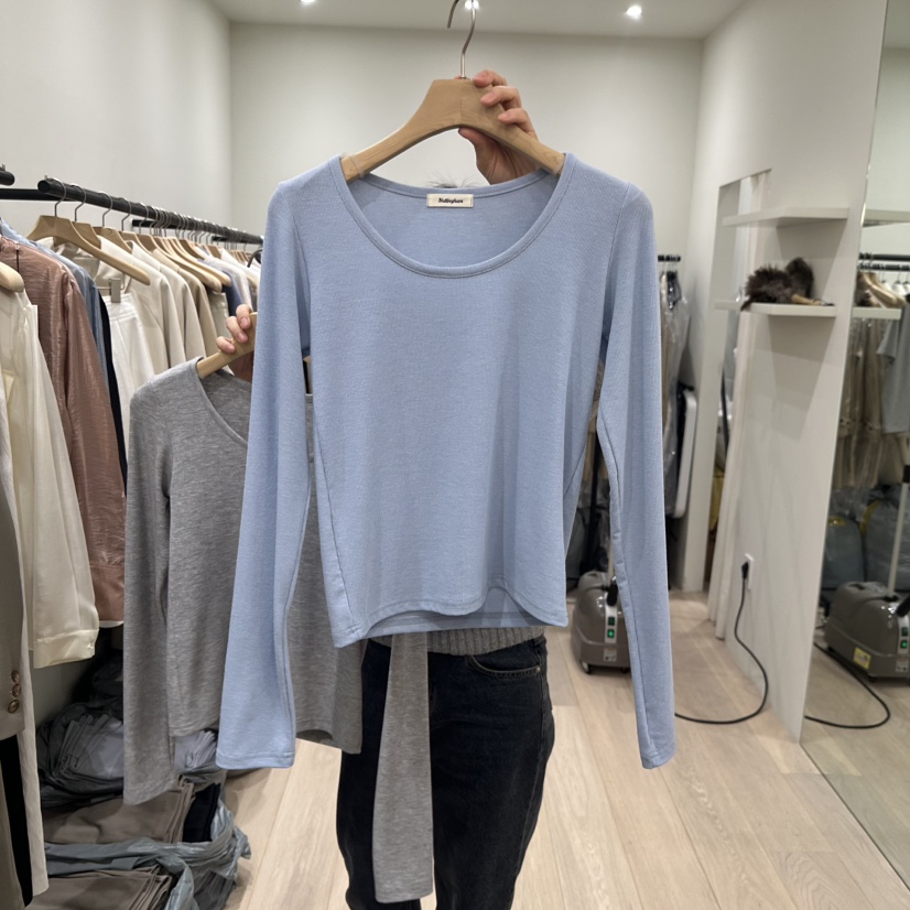 NOTTINGHAM韓國㊣直郵東大門代購女裝新品人氣職業休閑長袖T恤NOTTINGHAM長袖T恤圖色3