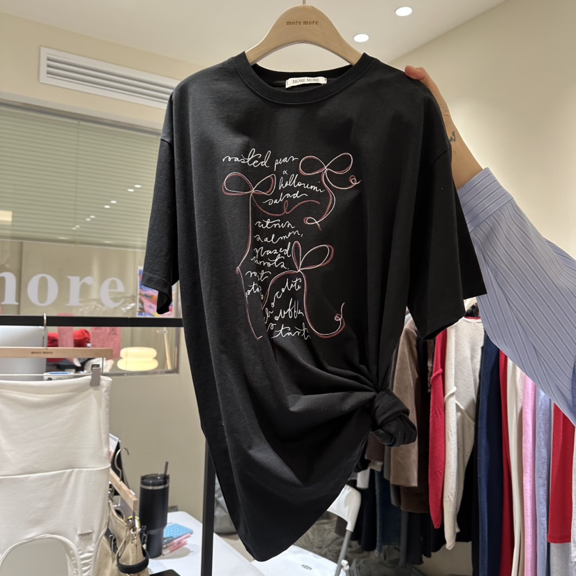 MOREMORE韓國直郵㊣東大門實拍女裝新款時尚25春夏職業人氣T恤more moreT恤圖色3