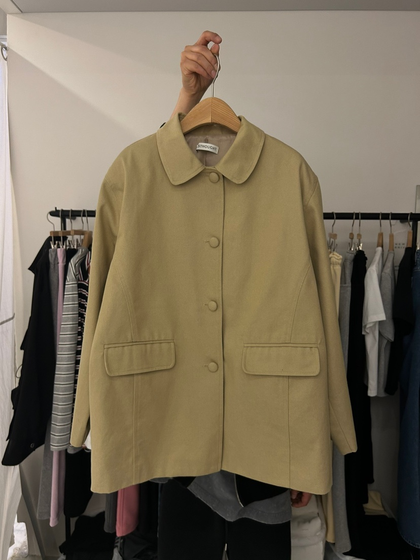 AS THOUGHT直郵韓國代購㊣女裝新品休閑熱賣時尚推薦人氣夾克AS THOUGHT夾克