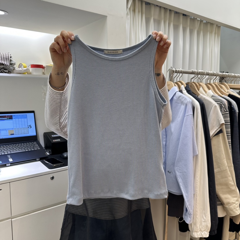 BLENDING-p韓國直郵㊣東大門實拍女裝新品時尚推薦吊帶背心BLENDING吊帶/背心圖色2