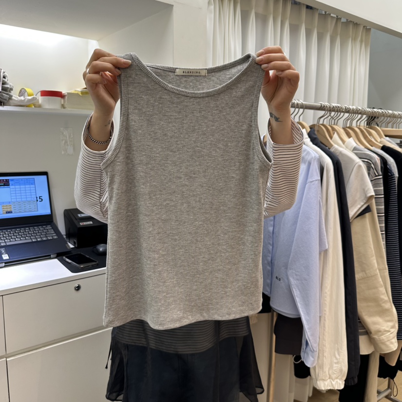 BLENDING-p韓國直郵㊣東大門實拍女裝新品時尚推薦吊帶背心BLENDING吊帶/背心圖色3