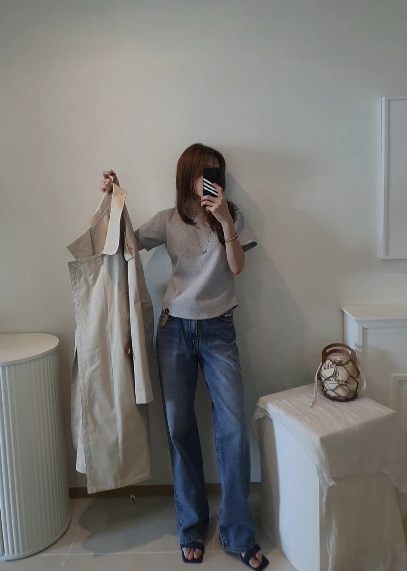 GENTLE B韓國㊣直郵東大門代購女裝新品25春夏休閑職業牛仔褲GENTLE B牛仔褲