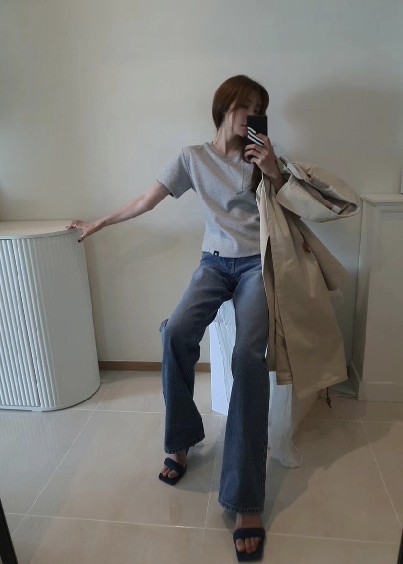 GENTLE B韓國㊣直郵東大門代購女裝新品25春夏休閑職業牛仔褲GENTLE B牛仔褲