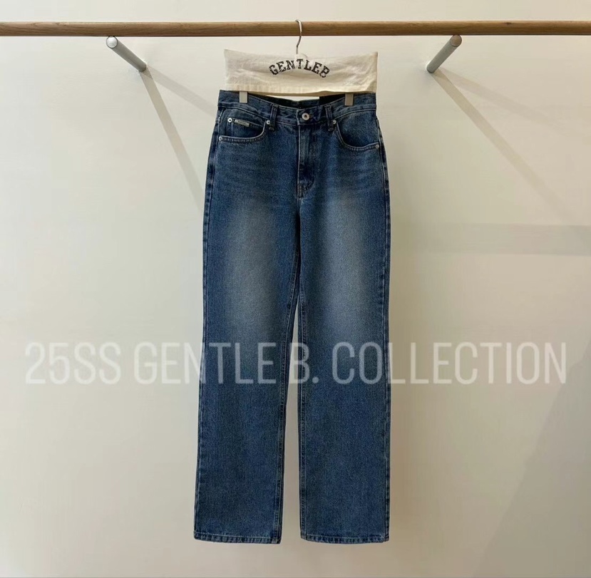 GENTLE B韓國㊣直郵東大門代購女裝新品25春夏休閑職業牛仔褲GENTLE B牛仔褲